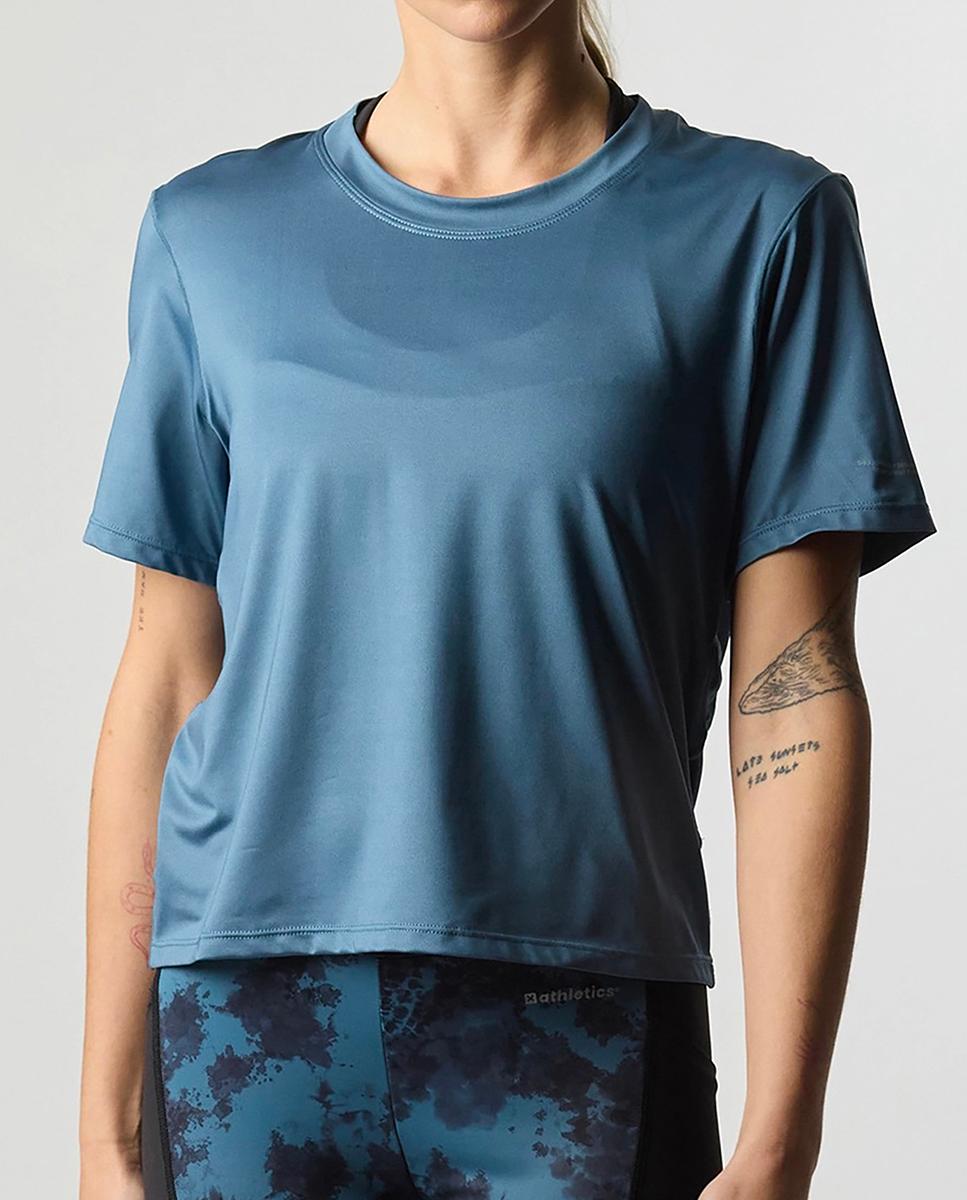 Imagen 0 de Camiseta de deportiva cropped y relaxed de mujer