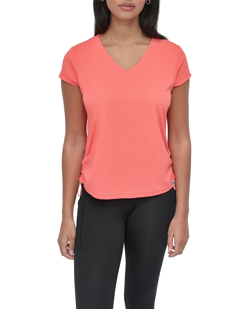 Imagen 0 de Camiseta de mujer de manga corta con cuello pico.