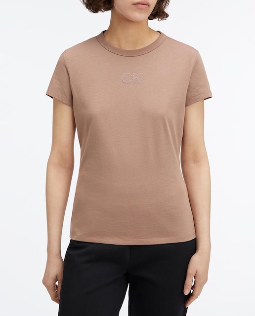 Imagen 0 de Camiseta de mujer con monograma satinado