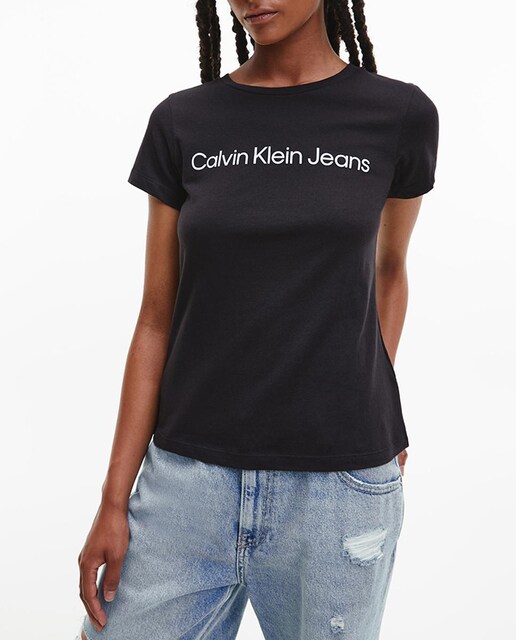 Imagen 0 de Camiseta de mujer Calvin Klein Jeans de algodón con logo