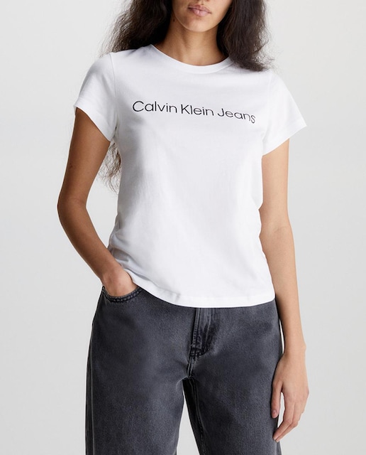Imagen 0 de Camiseta de mujer Calvin Klein Jeans de algodón con logo