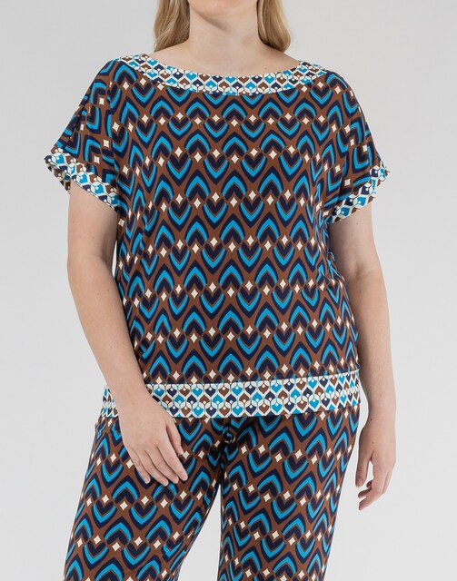 Imagen 0 de Camiseta de mujer estampado geometrico  manga corta