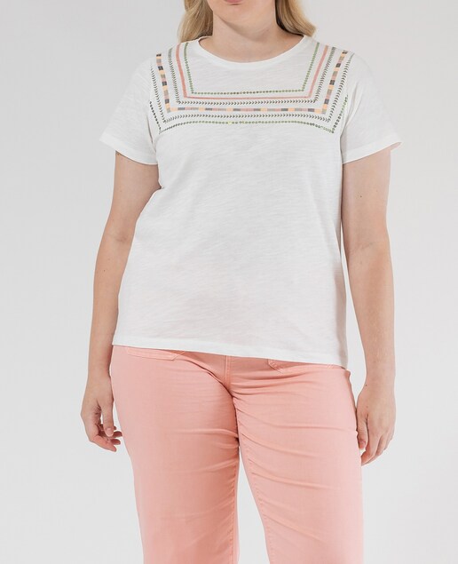 Imagen 0 de Camiseta de mujer manga corta con bordado frontal