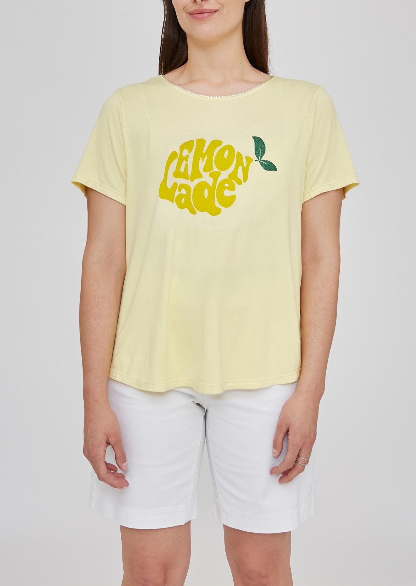 Imagen 0 de Camiseta de mujer estampado posicional limon