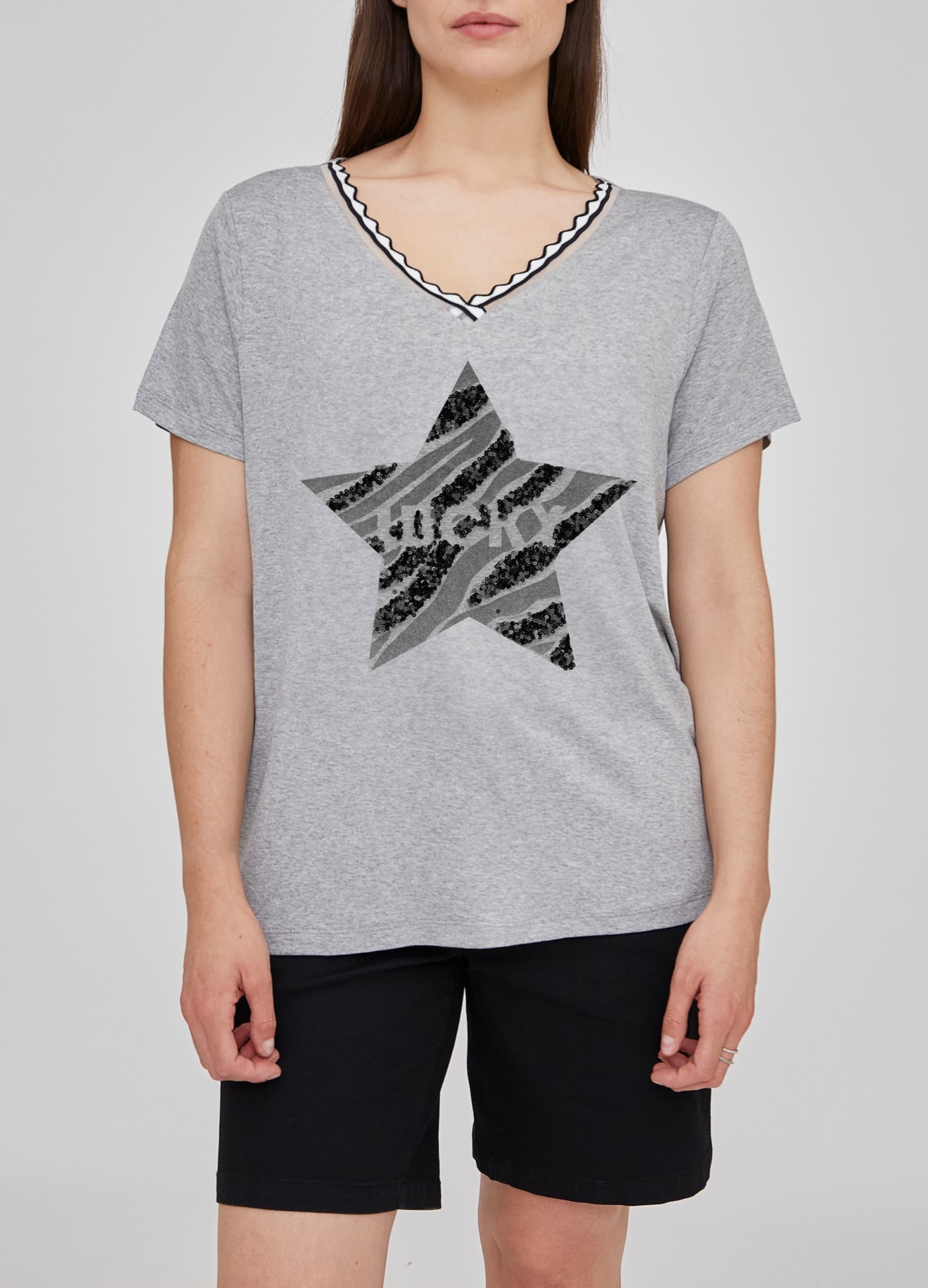 Imagen 0 de Camiseta de mujer estrella lentejuela lucky