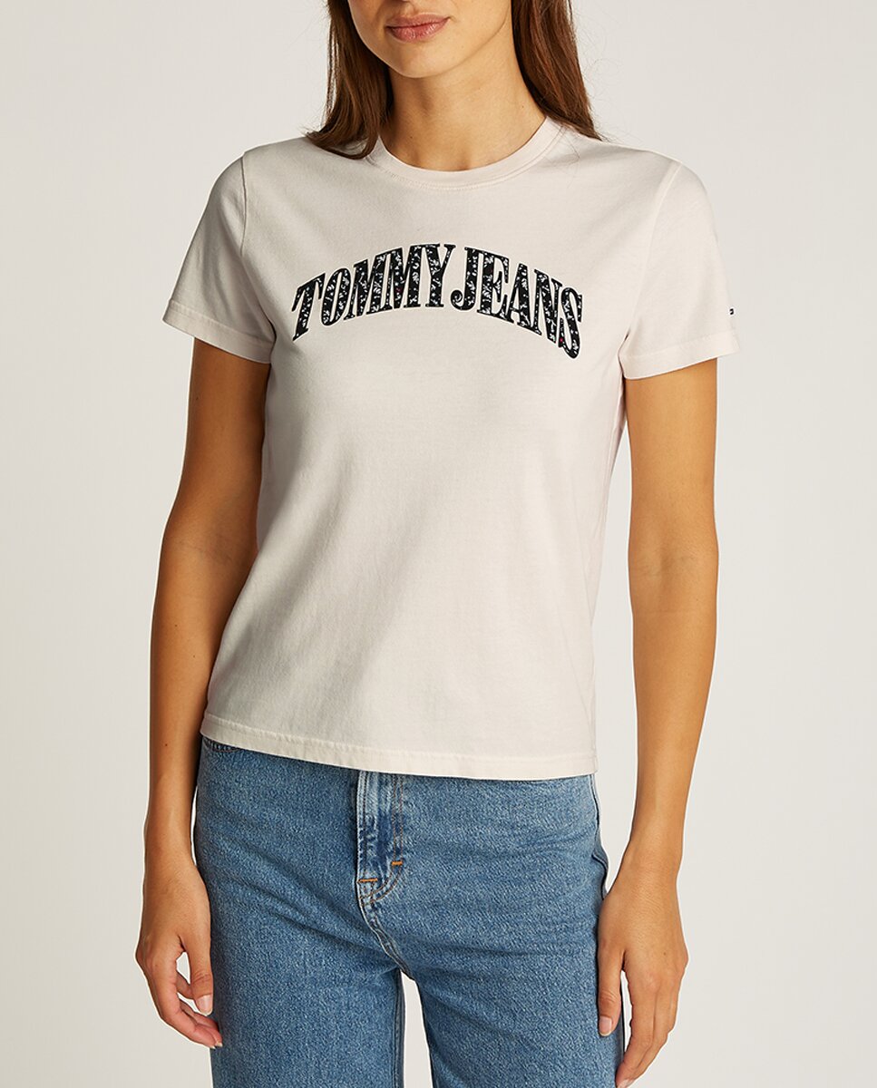 Imagen 0 de Camiseta de mujer estilo varsity con logo floral
