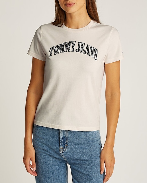 Imagen 0 de Camiseta de mujer estilo varsity con logo floral