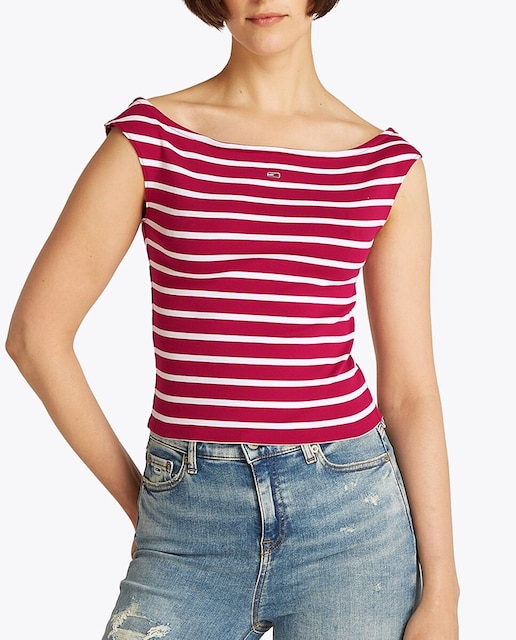 Imagen 0 de Top de corte slim y cuello barco
