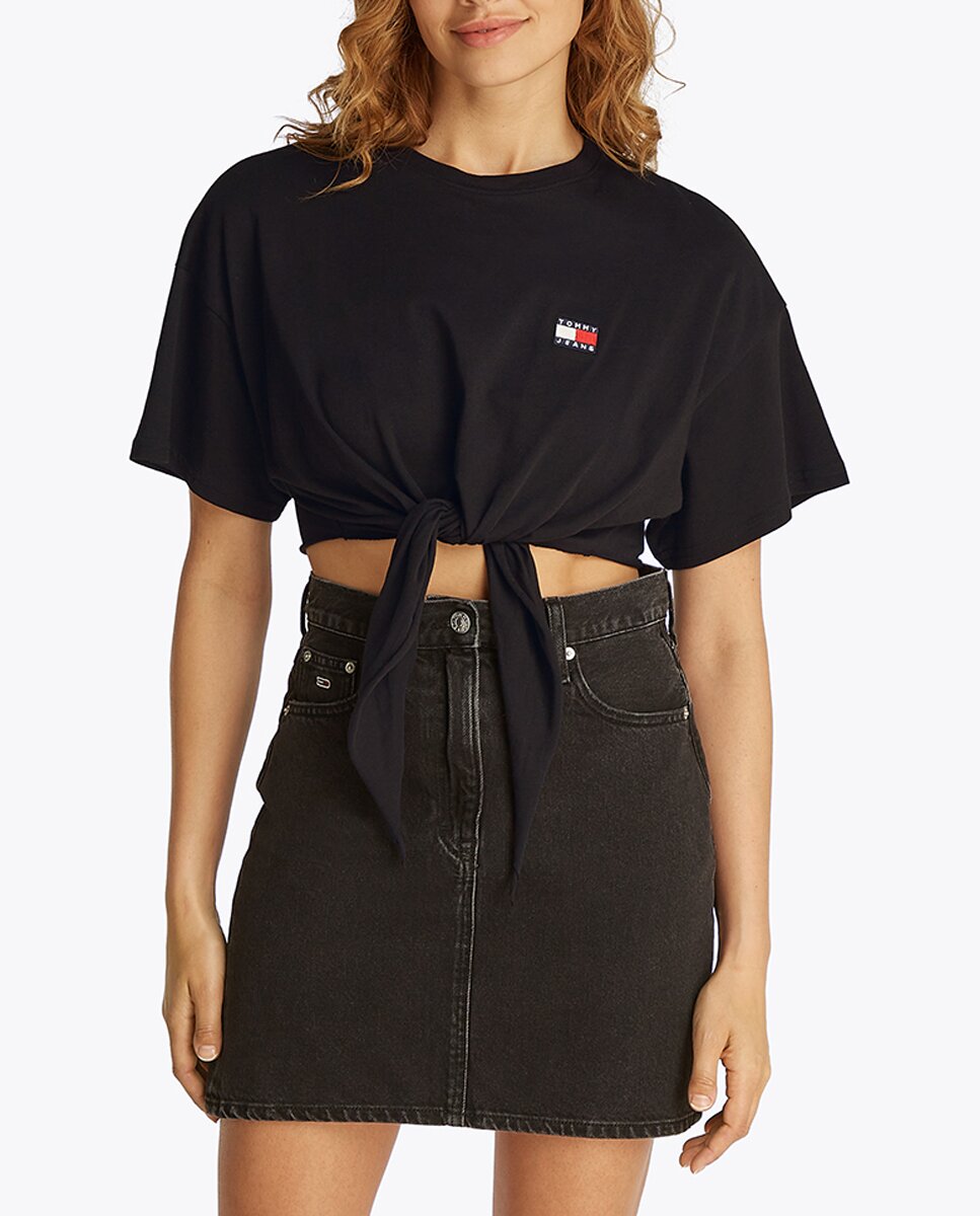 Imagen 0 de Camiseta de mujer de manga corta y fit cropped