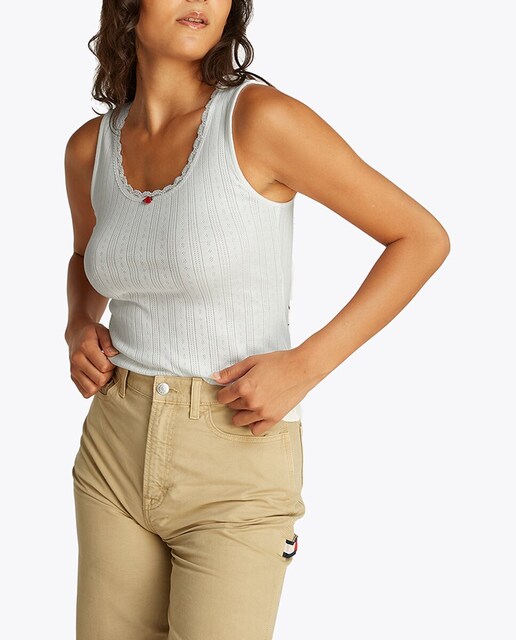 Imagen 0 de Tank Top de mujer con tejido de pointelle