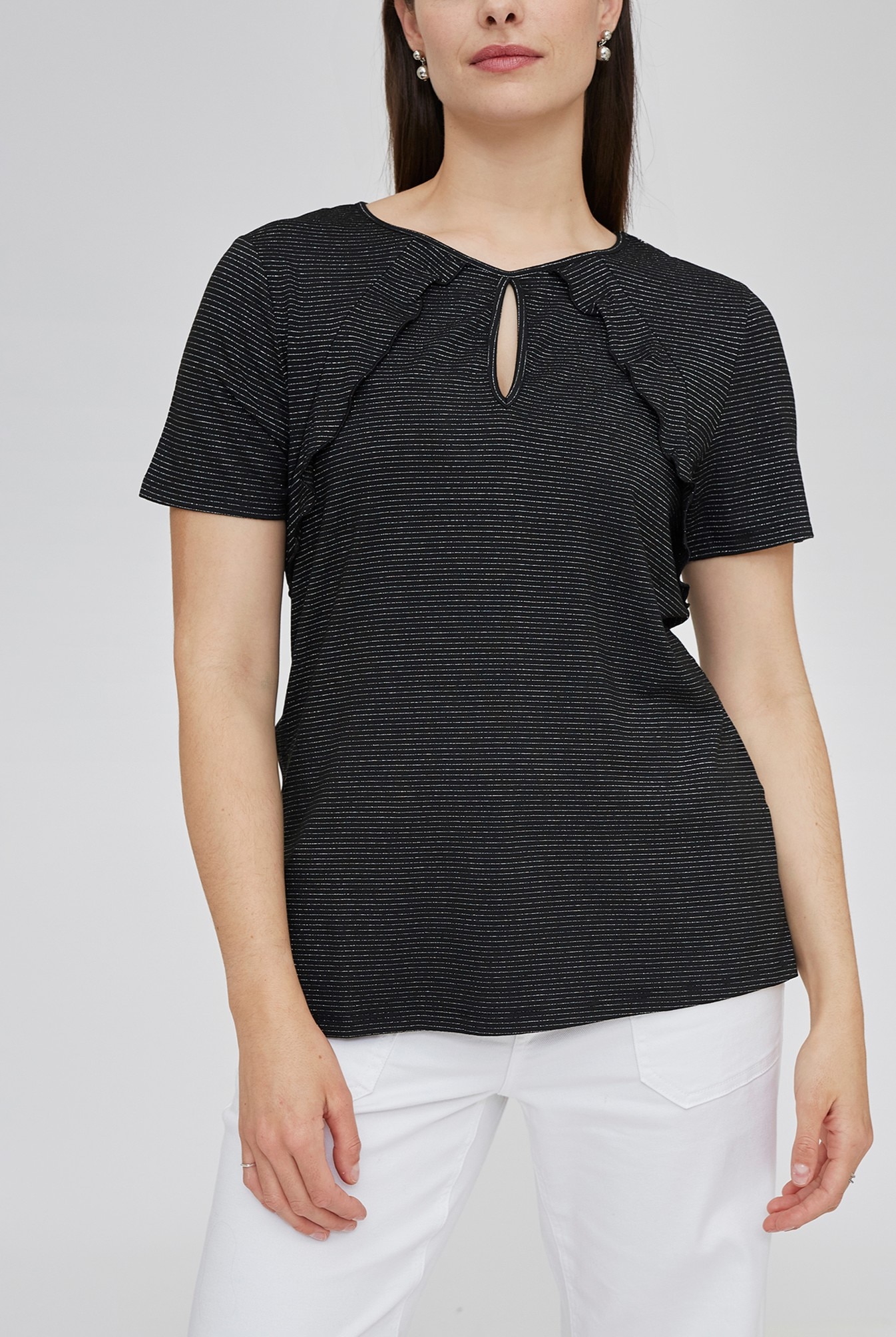 Imagen 0 de Camiseta de mujer rayas con hilo metalico