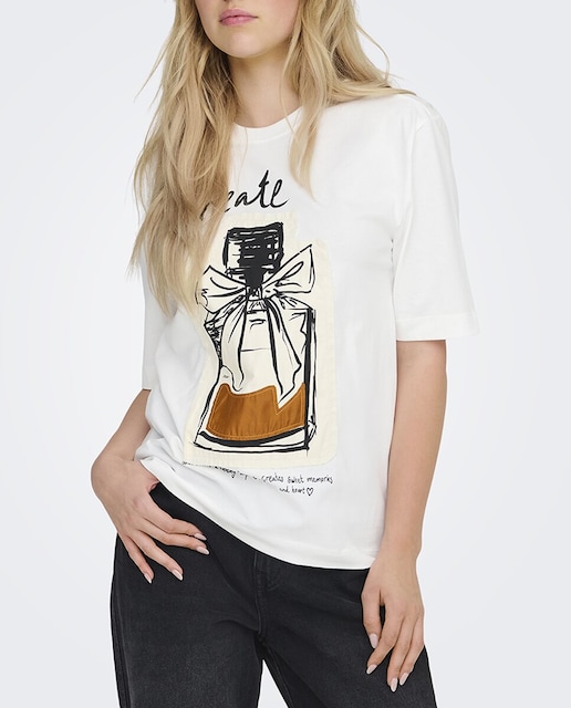 Imagen 0 de Camiseta de mujer con dibujo frontal