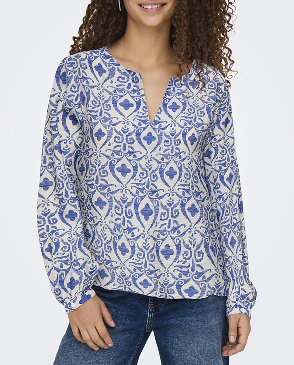 Imagen 0 de Blusa de mujer estampada de manga larga