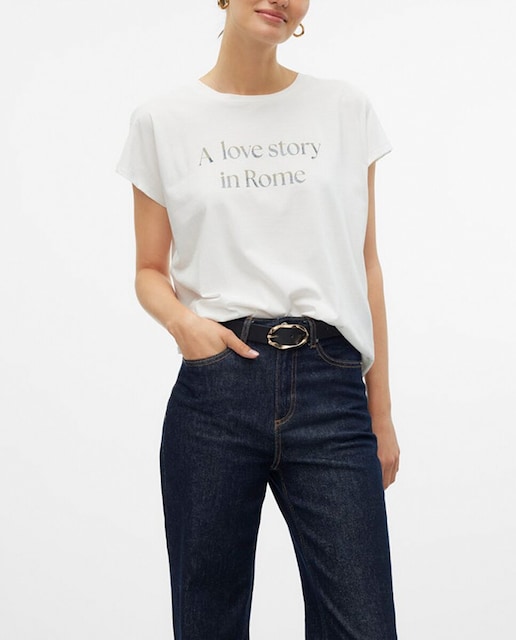 Imagen 0 de Camiseta básica de mujer con texto frontal