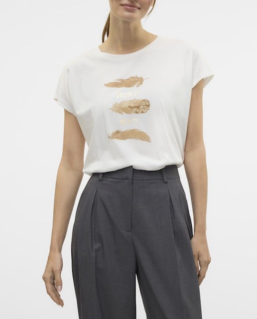 Imagen 0 de Camiseta de mujer con print de manga corta