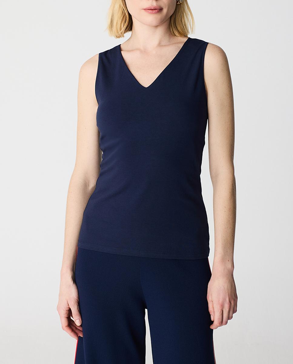 Imagen 0 de Camiseta de mujer básica cuello pico sin mangas