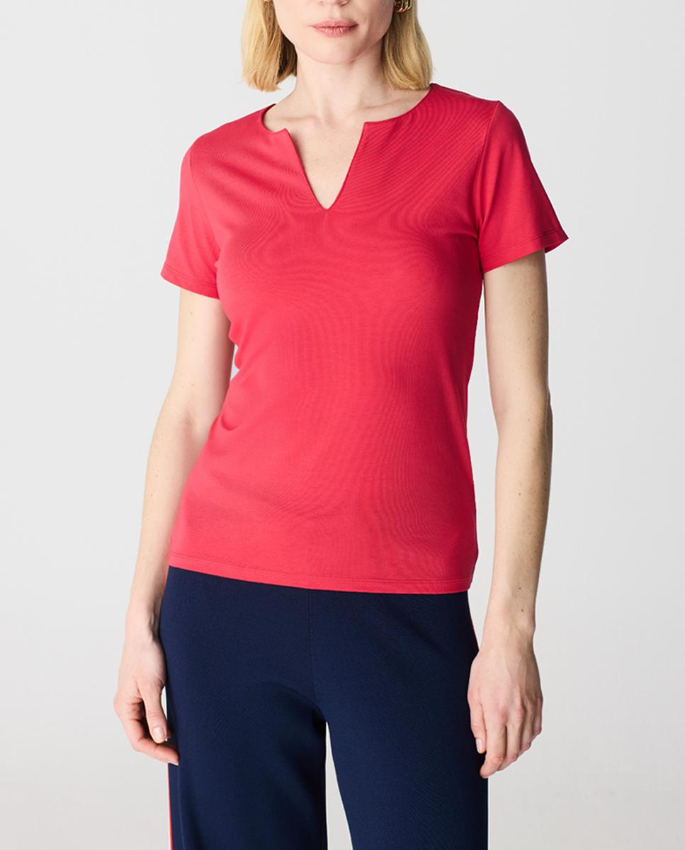 Imagen 0 de Camiseta de mujer básica cuello chilaba manga corta