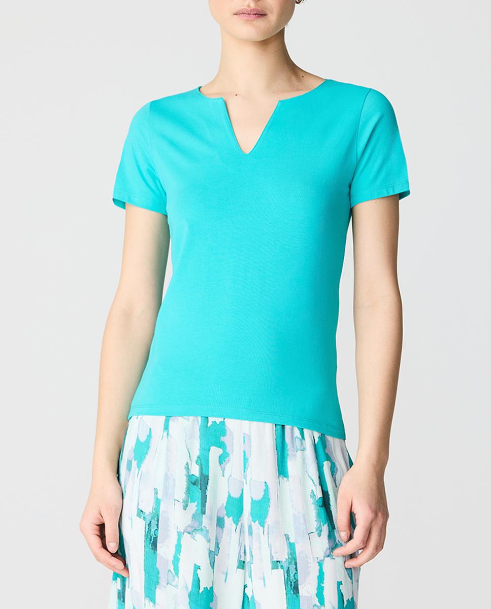 Imagen 0 de Camiseta de mujer básica cuello chilaba manga corta