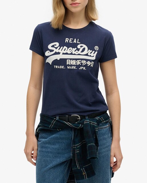 Imagen 0 de Camiseta de mujer ajustada con logotipo Vintage bordado