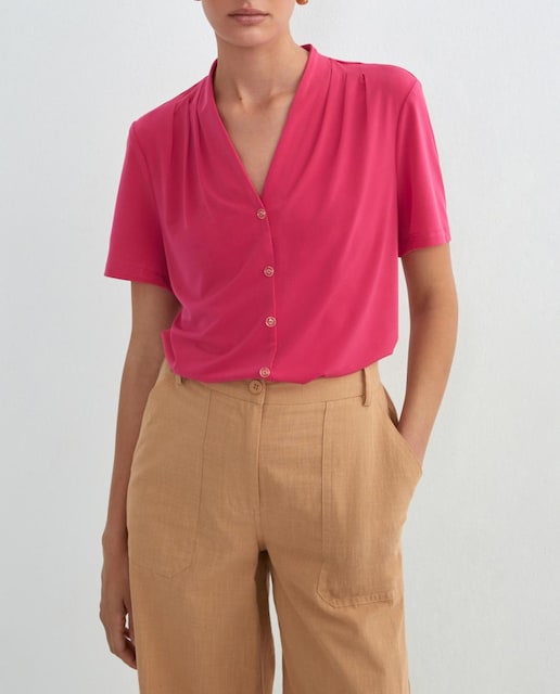 Imagen 0 de Blusa de mujer lisa manga corta