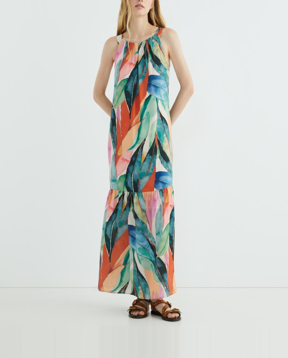 Imagen 0 de Vestido largo estampado, sin mangas