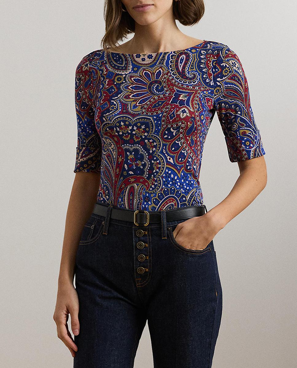 Imagen 0 de Jersey de mujer de algodón con estampado paisley