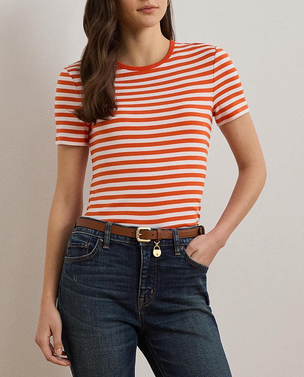 Imagen 0 de Camiseta de mujer de algodón de rayas