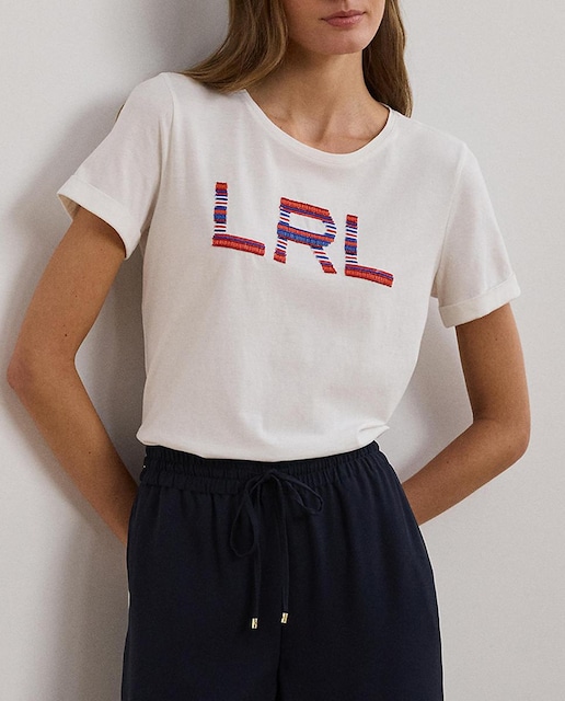 Imagen 0 de Camiseta de mujer de algodón con dibujo frontal