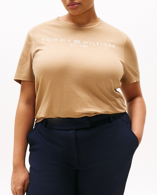 Imagen 0 de Camiseta de mujer de manga corta, lisa con cuello redondo