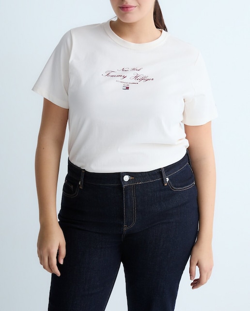 Imagen 0 de Camiseta de mujer de manga corta con cuello redondo y logo frontal