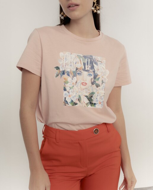 Imagen 0 de Camiseta de mujer manga corta Dolores con flores