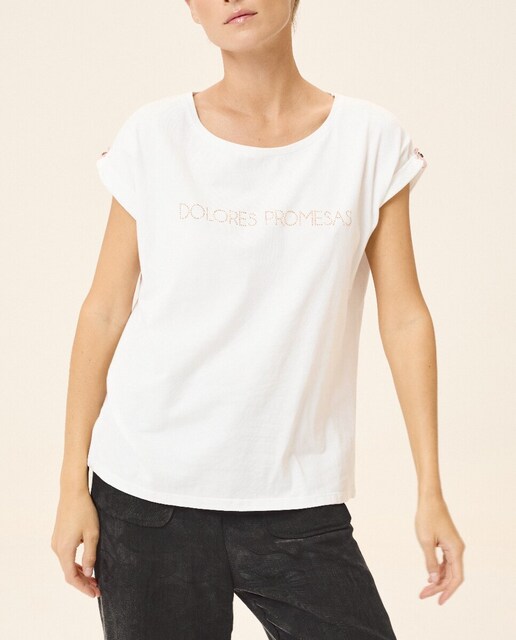 Imagen 0 de Camiseta de mujer Violette de manga corta y logo frontal