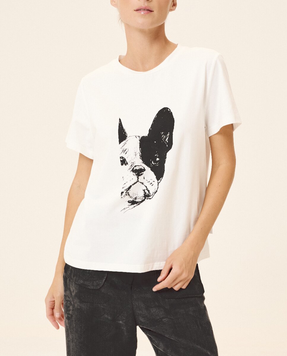 Imagen 0 de Camiseta de mujer Lisette de manga corta y dibujo frontal
