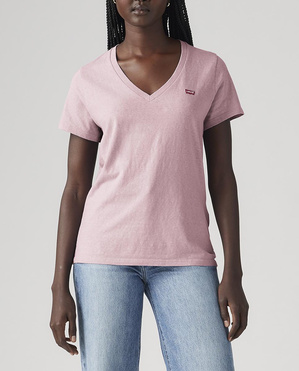 Imagen 0 de Camiseta de mujer de manga corta cuello pico