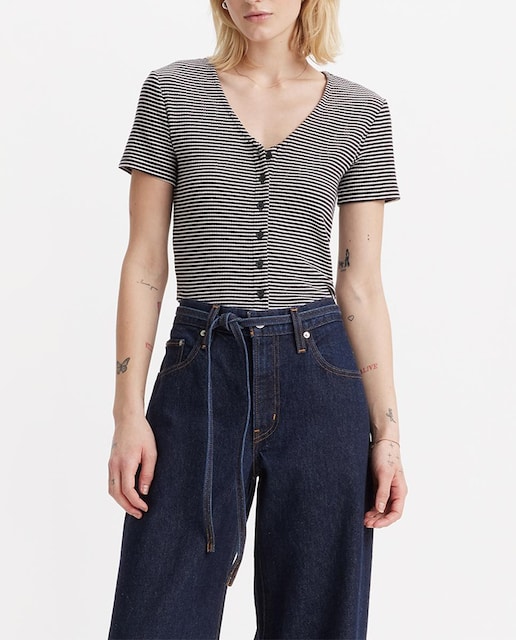 Imagen 0 de Camiseta de mujer de manga corta con botones
