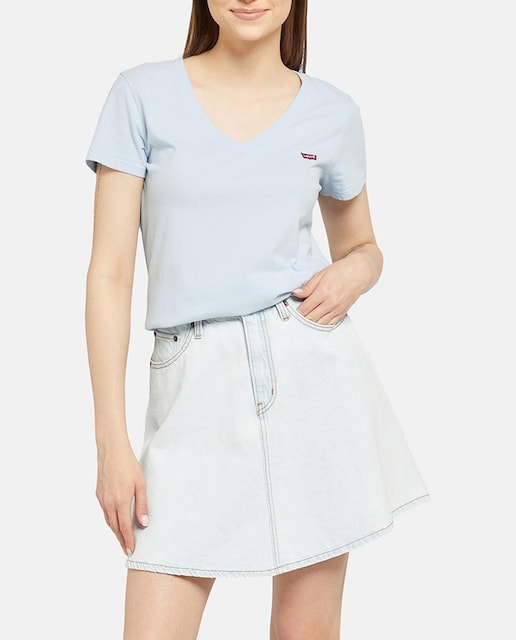 Imagen 0 de Camiseta de mujer de manga corta cuello pico