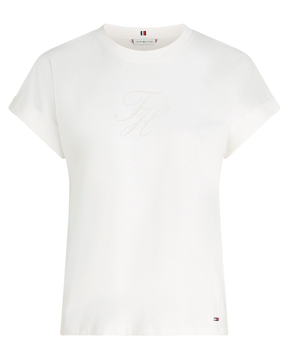 Imagen 0 de Camiseta de mujer de manga corta con logo atonal bordado