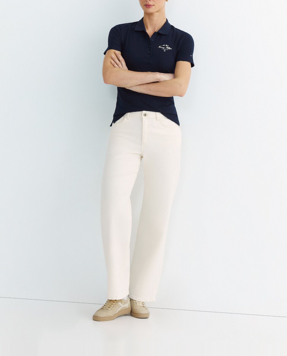 Imagen 0 de Polo de mujer de manga corta con logo bordado en el pecho