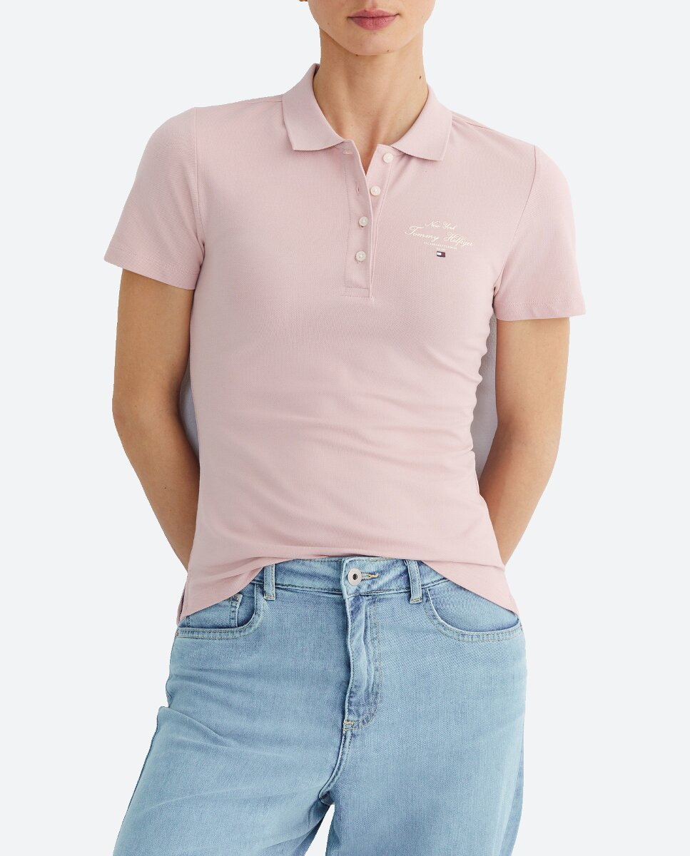 Imagen 0 de Polo de mujer de manga corta con logo bordado en el pecho