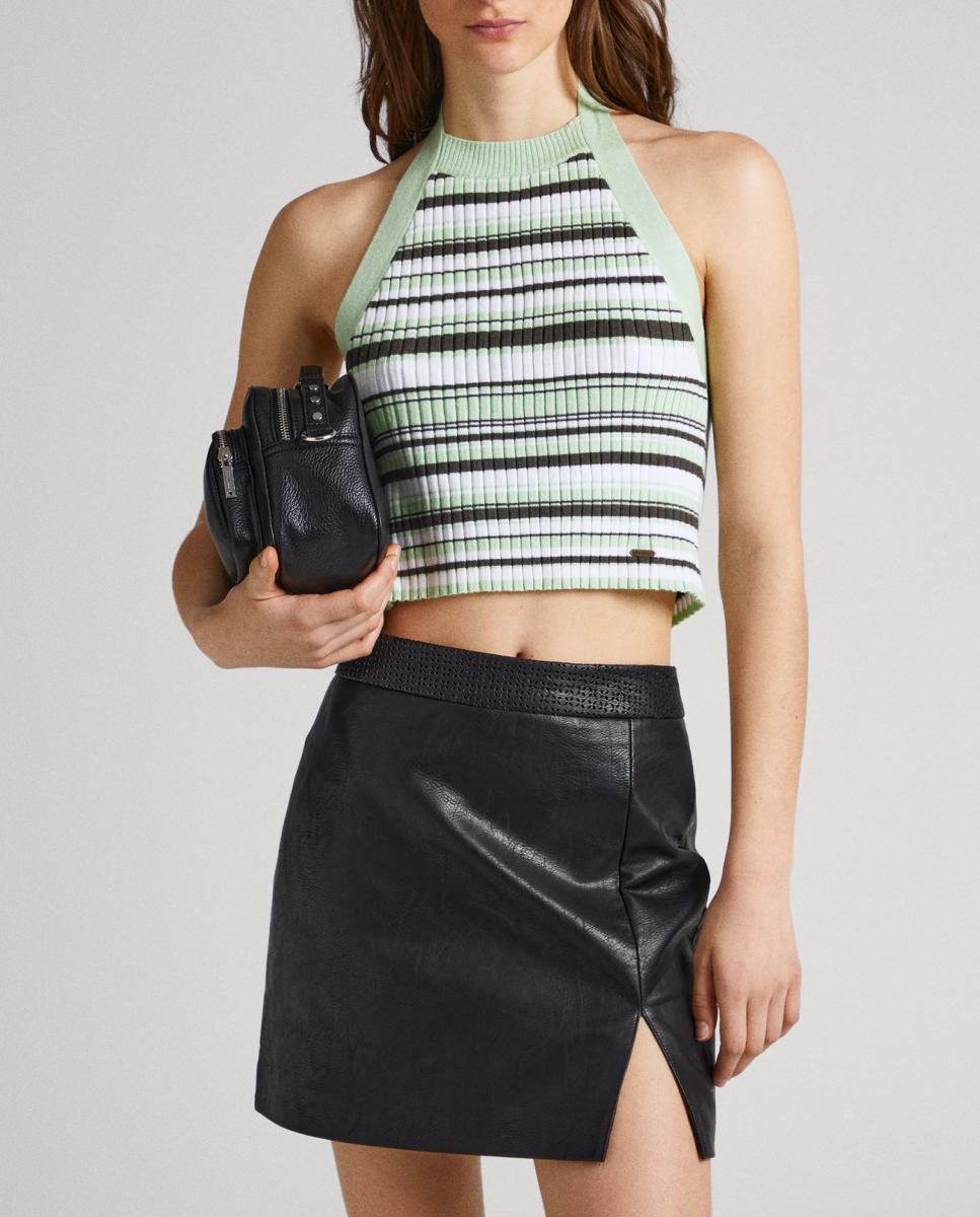 Imagen 0 de Top de mujer cuello halter acanalado