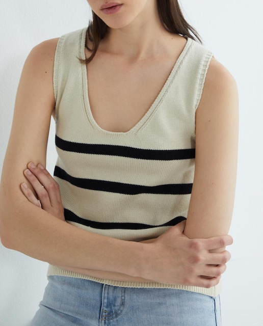 Imagen 0 de Jersey de mujer con cuello en pico sin mangas