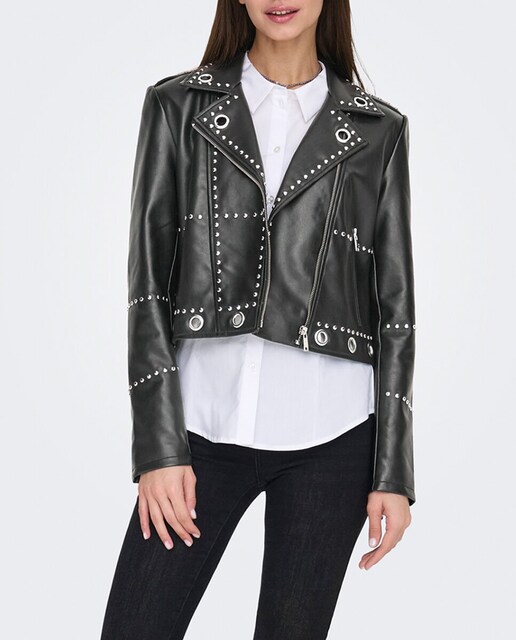 Imagen 0 de Chaqueta polipiel de mujer estilo tachuelas