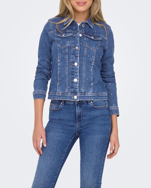 Imagen 0 de Chaqueta de mujer denim con pedrería