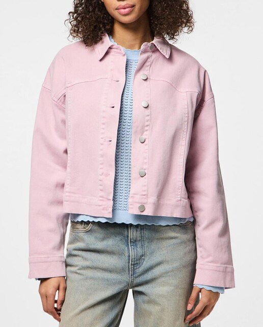 Imagen 0 de Cazadora vaquera rosa de mujer