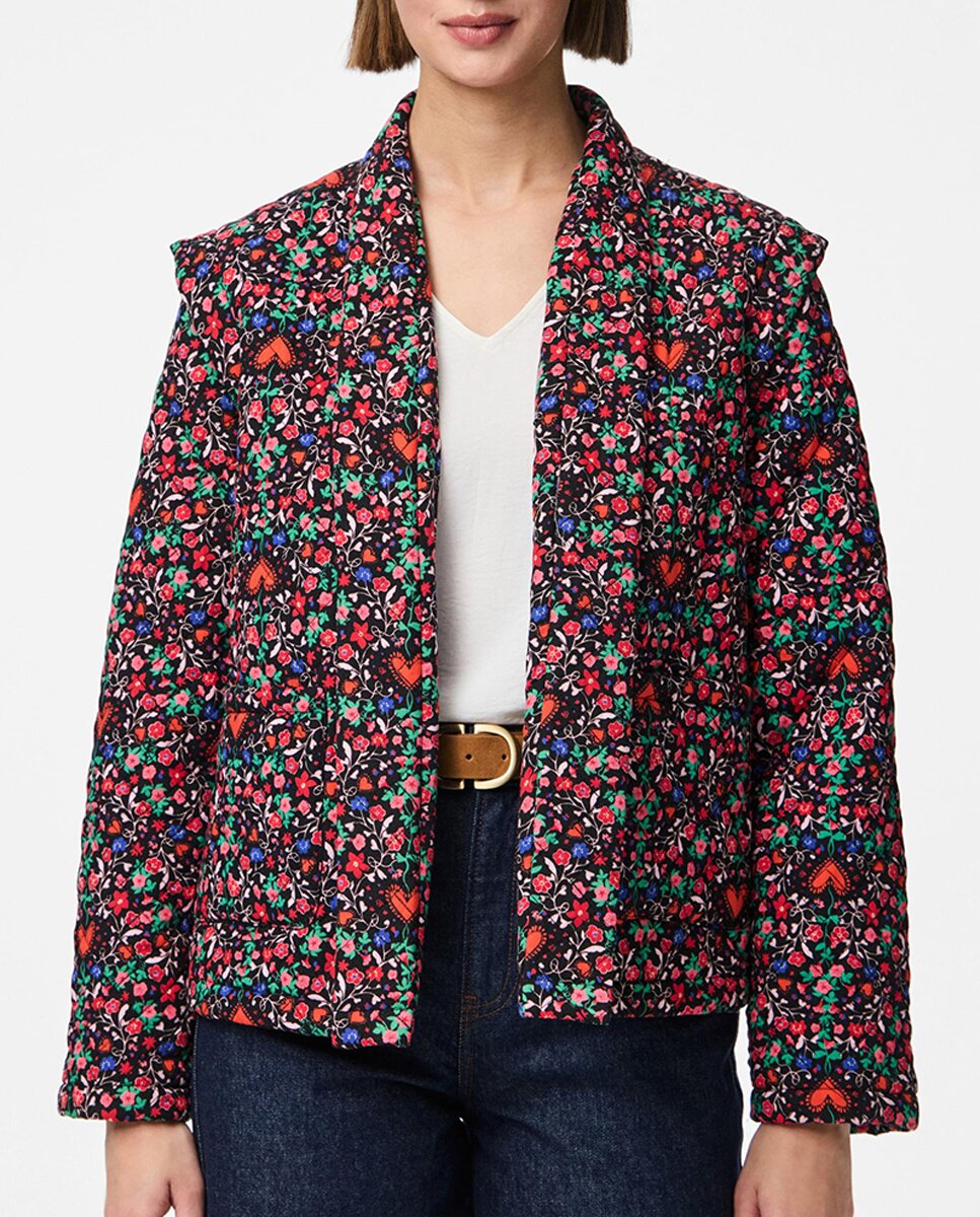 Imagen 0 de Abrigo de mujer guateado con estampado floral
