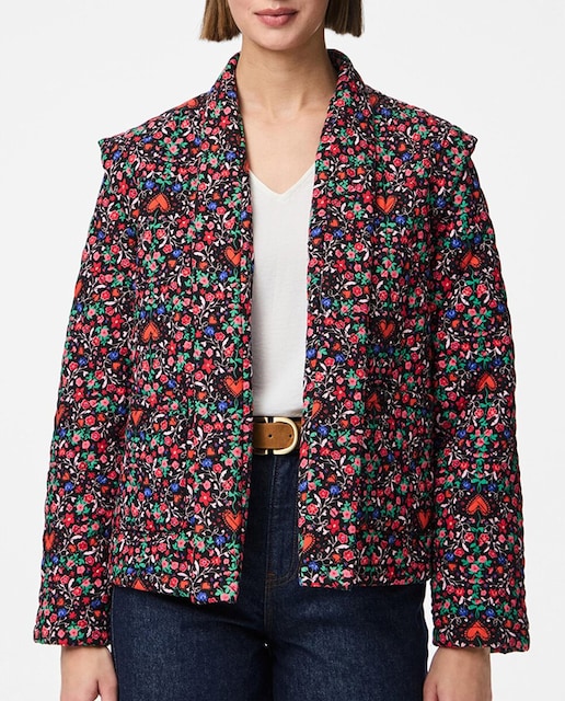 Imagen 0 de Abrigo de mujer guateado con estampado floral