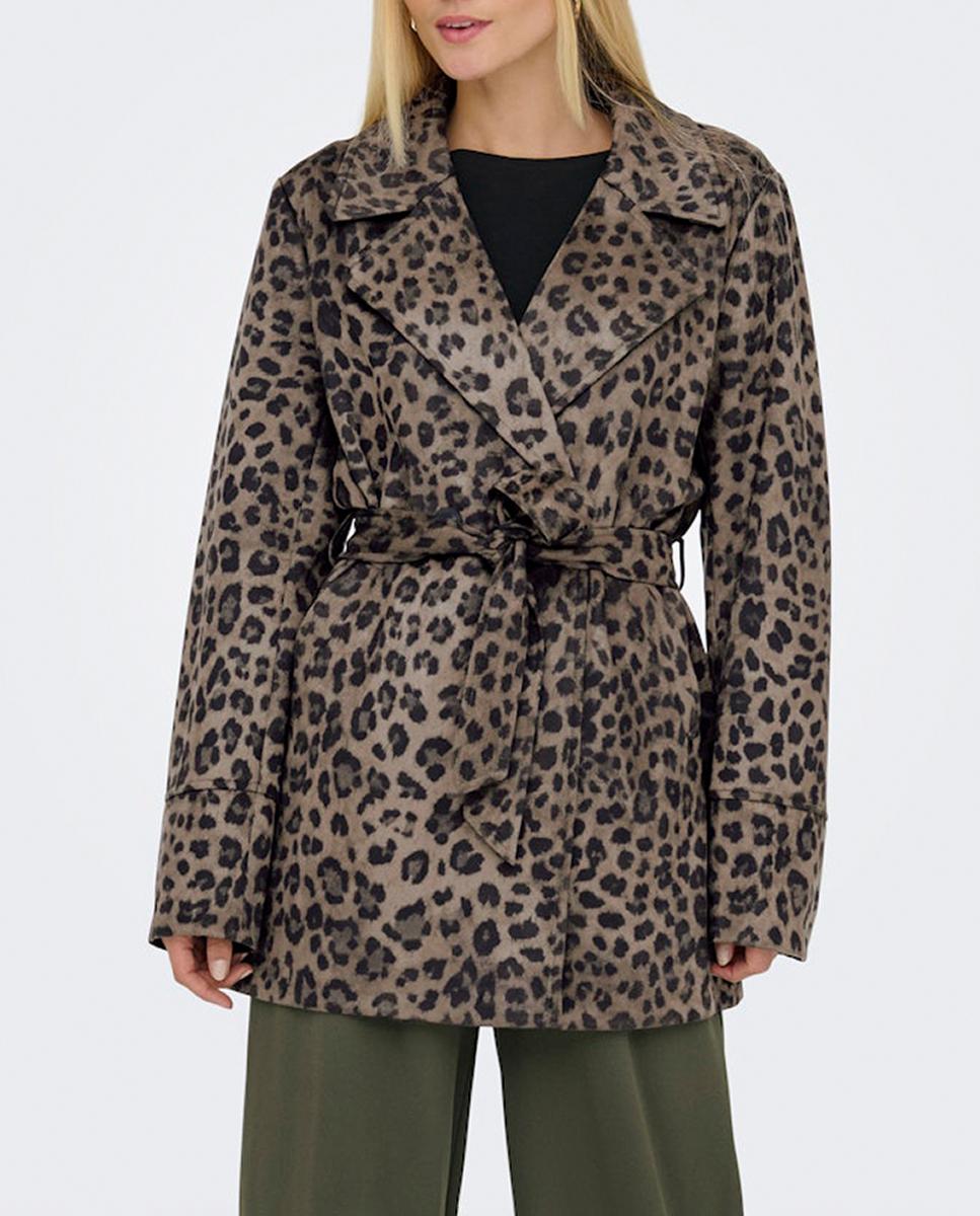 Imagen 0 de Chaqueta efecto ante con cinturón de mujer