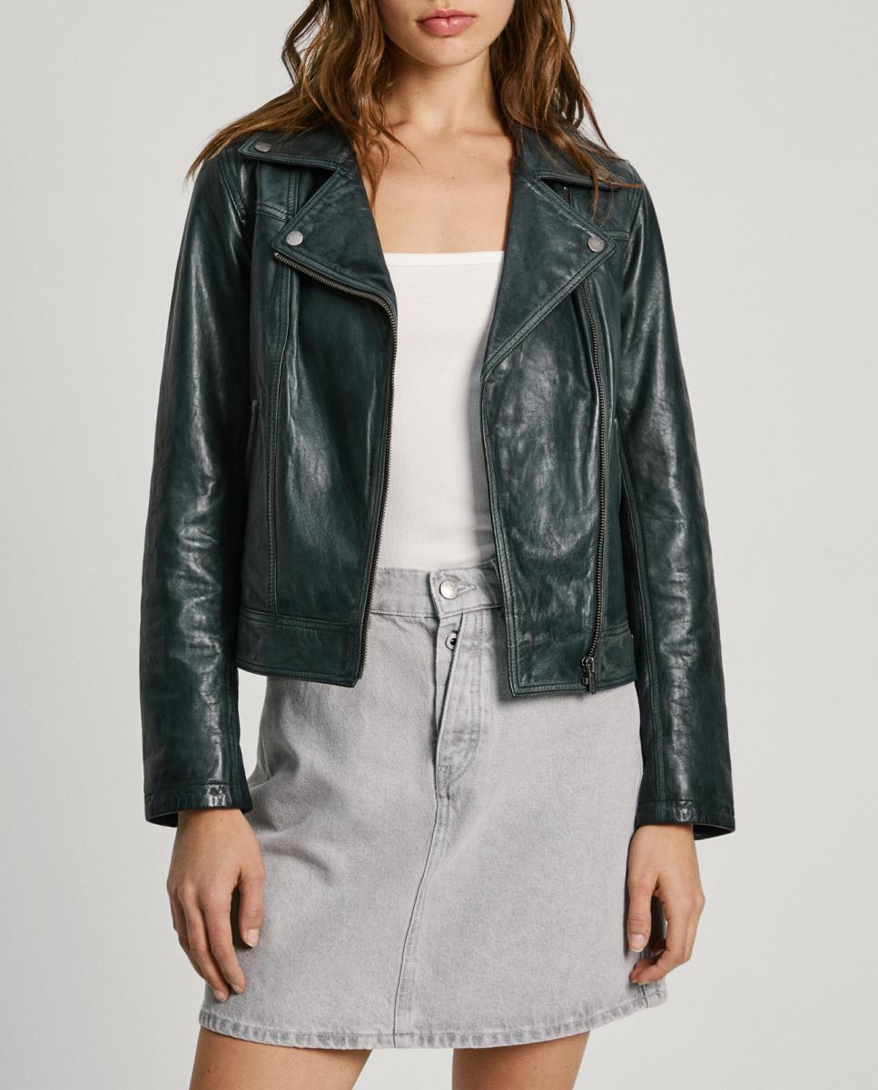 Imagen 0 de Chaqueta de mujer biker broches metalicos