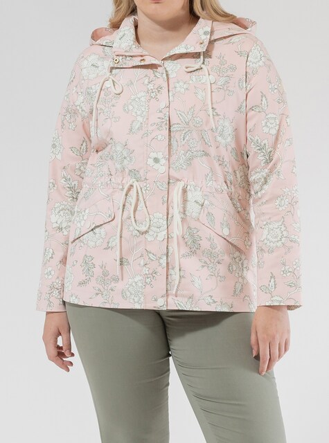 Imagen 0 de Parka de mujer estampada cuello alto y capucha desmontable