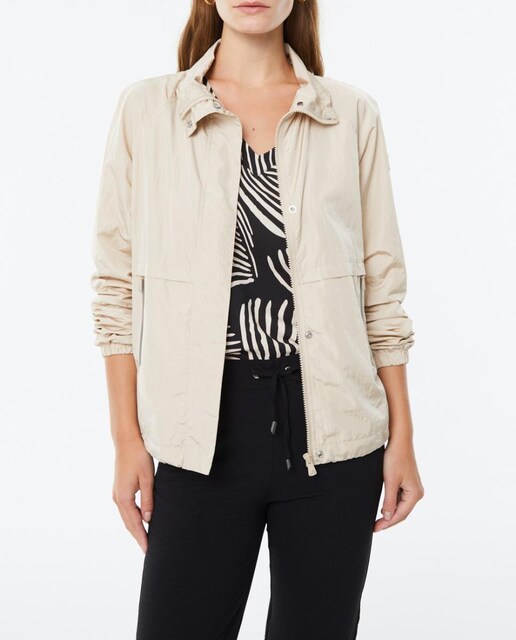 Imagen 0 de Parka corta forrada de mujer con cuello alto y manga larga con goma en el puño